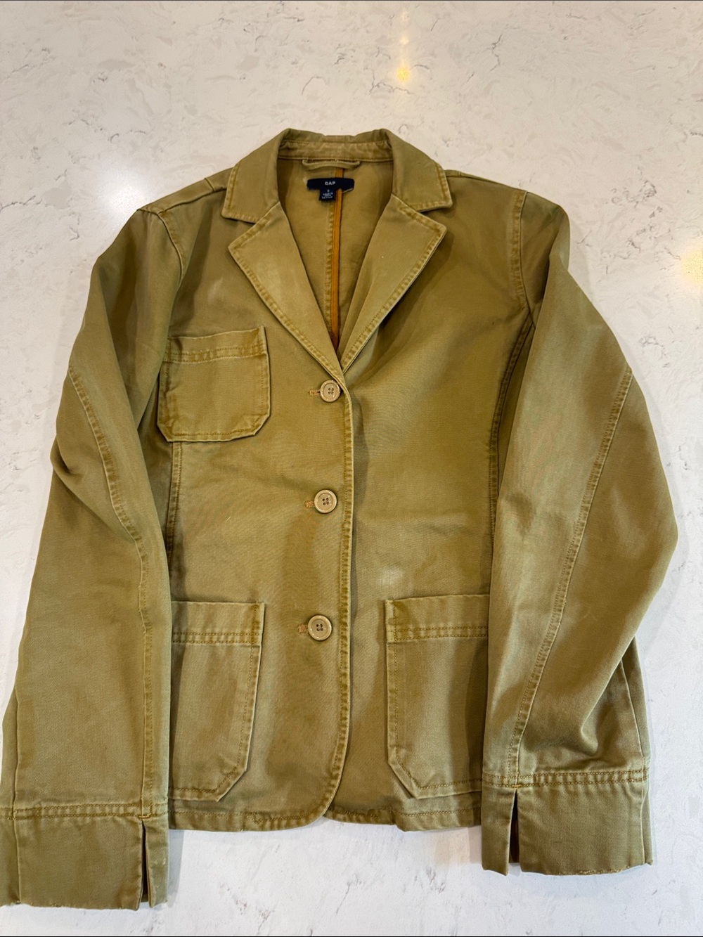 GAP Olive Green Utility Cotton Blazer